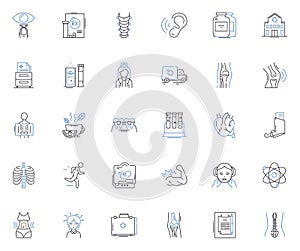 eHealth line icons collection. Telemedicine, Wearable, mHealth, Healthtech, EHR, E-prescription, Remote monitoring