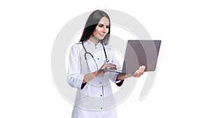 ehealth medical service. doctor work in clinic office. video call with doctor. Online doctor appointment, ehealth