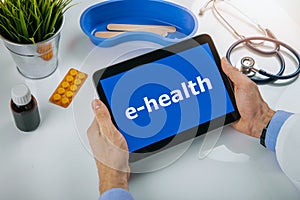 Ehealth - online communication between doctor and patient photo