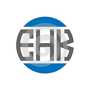 EHK letter logo design on white background. EHK creative initials circle logo concept. EHK letter design