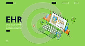 Ehr, electronic health record isometric landing