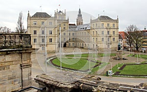 Ehrenburg Palace, view from the Arcades terrace, Coburg, Germany