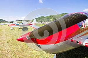 Exhibition of a vintage aeroplane.