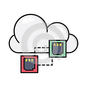 Ehternet vector flat color icon