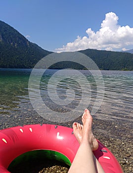 Eibsee beautiful lake in bavaria germany