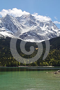 Eibsee lake in Garmisch-Partenkirchen, Bavaria, Germany