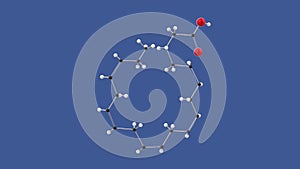 Eicosapentaenoic acid 3D molecule structure animation