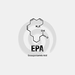 Eicosapentaenoic acid EPA, omega-3 fatty acid molecule