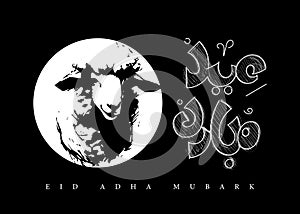Eid Adha Mubark Arabic Greeting Card Design