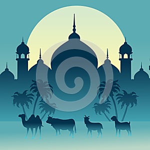 Eid Al adha Background with mosque