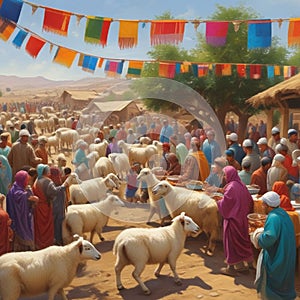 Eid al-Adha Celebration Illustration