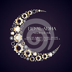 Eid Al Adha. Eid mubarak islamic greeting card , poster. Vector Illustration photo