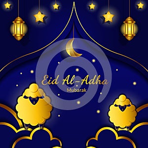 Eid al adha mubarak background, Eid al adha flyer design. Islamic concept for happy edi al adha