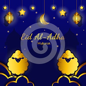Eid al adha mubarak background, Eid al adha flyer design. Islamic concept for happy edi al adha