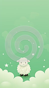 Eid al Adha Mubarak greeting card with sheep.