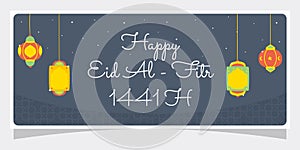 Eid Al - Fitr 1441 H Banner Vector Design.