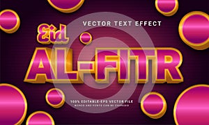 Eid al fitr 3d text style effect themed islamic atmosphere