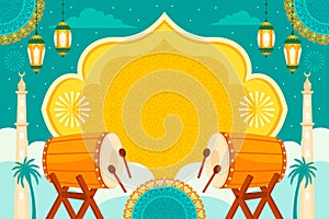 Eid al-fitr background in flat design