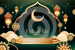 Eid al-fitr background in realistic design