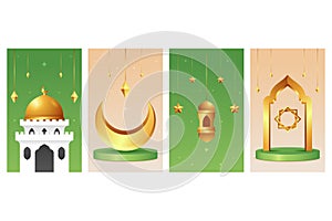 Eid al-fitr cards in realistic style