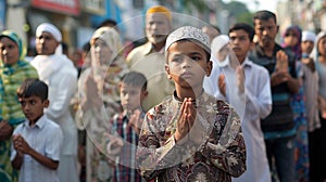 Eid al fitr celebration emotional festivities on city streets engage joyful crowds