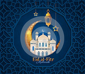 Eid al Fitr design concept for the end of Ramadan