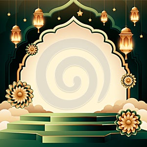 Eid al-fitr frame in realistic design