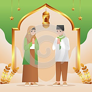 Eid al-fitr illustration in realistic style