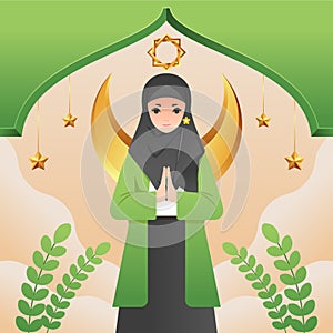 Eid al-fitr illustration in realistic style