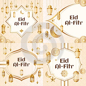 Eid al fitr illustrations in gradient design
