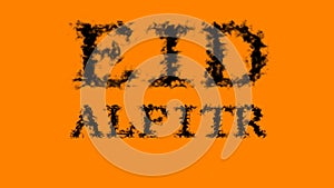 Eid AlFitr smoke text effect orange isolated background