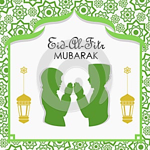 Eid Fitr Greeting Card Vector