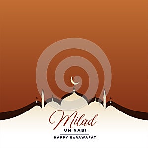 Eid milad un nabi festival card with mosque design