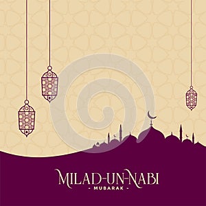 Eid milad un nabi muslim festival greeting background design