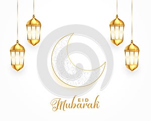 eid mubarak event background with moon and fanoos