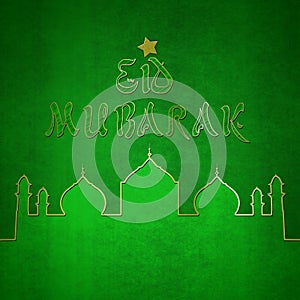 Eid Mubarak Green Themed Greeting