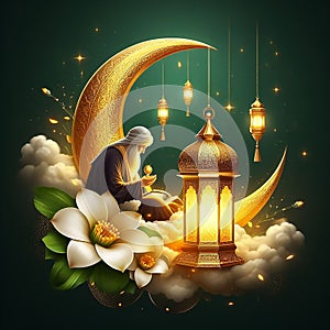 eid mubarak greeting card for ramadan