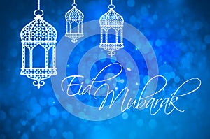 Eid Mubarak greeting for Islamic Holidays, Eid Al-Fitr and Eid A