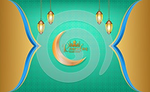 Eid Mubarak greeting Ramadan Kareem Wishing for Islamic festival for banner, poster, background
