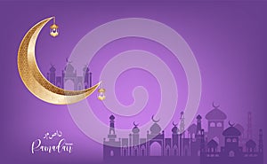 Eid Mubarak greeting Ramadan Kareen vector Wishing for Islamic festival for banner, poster, background