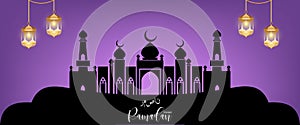 Eid Mubarak greeting Ramadan Kareen vector Wishing for Islamic festival for banner, poster, background