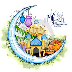 Eid Mubarak Happy Eid background for Islam religious festival on holy month of Ramazan