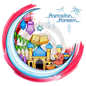 Eid Mubarak Happy Eid background for Islam religious festival on holy month of Ramazan