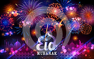 Eid Mubarak Happy Eid background for Islam religious festival on holy month of Ramazan