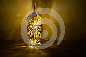 eid Mubarak lantern at night  Muslim holiday