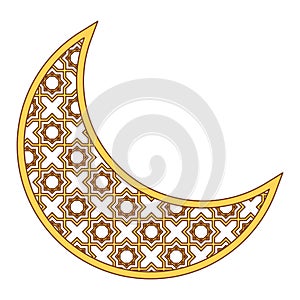 Eid mubarak moon symbol isolated