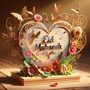 Eid mubarak wishes adorned with the fragrant blooms