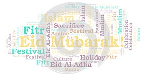 Eid Mubarak word cloud.