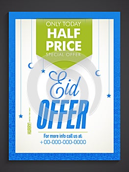 Eid offer poster, banner or flyer design.