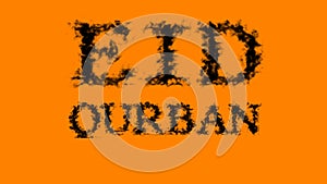 Eid Qurban smoke text effect orange isolated background photo